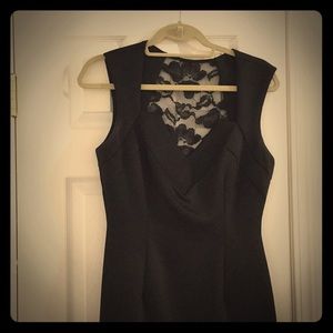Black, lace back dress.